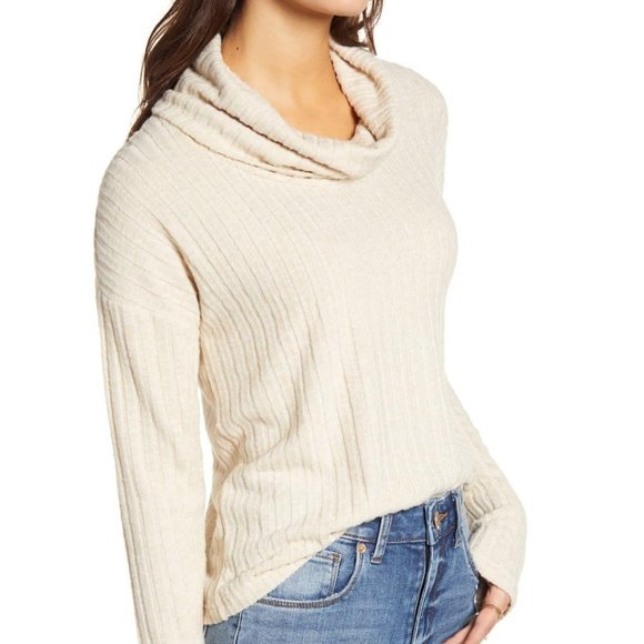 BP Turtleneck Top Long Sleeve Ivory Size Large - Picture 2 of 9